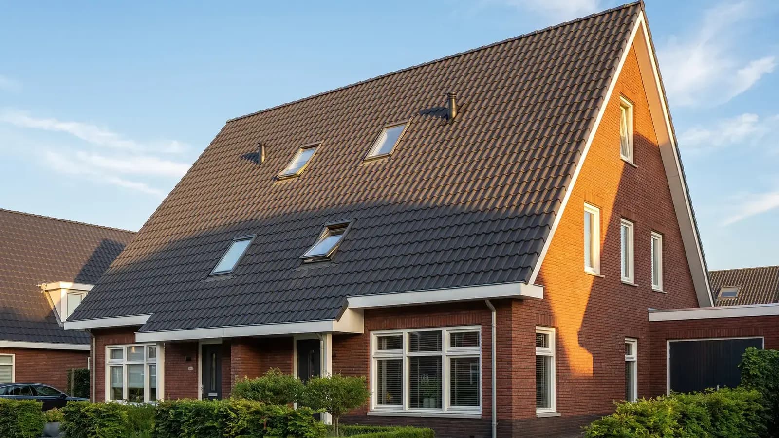 Woning met een vernieuwd hellend pannendak en dakramen